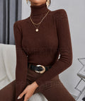 BROWN HIGH-NECK