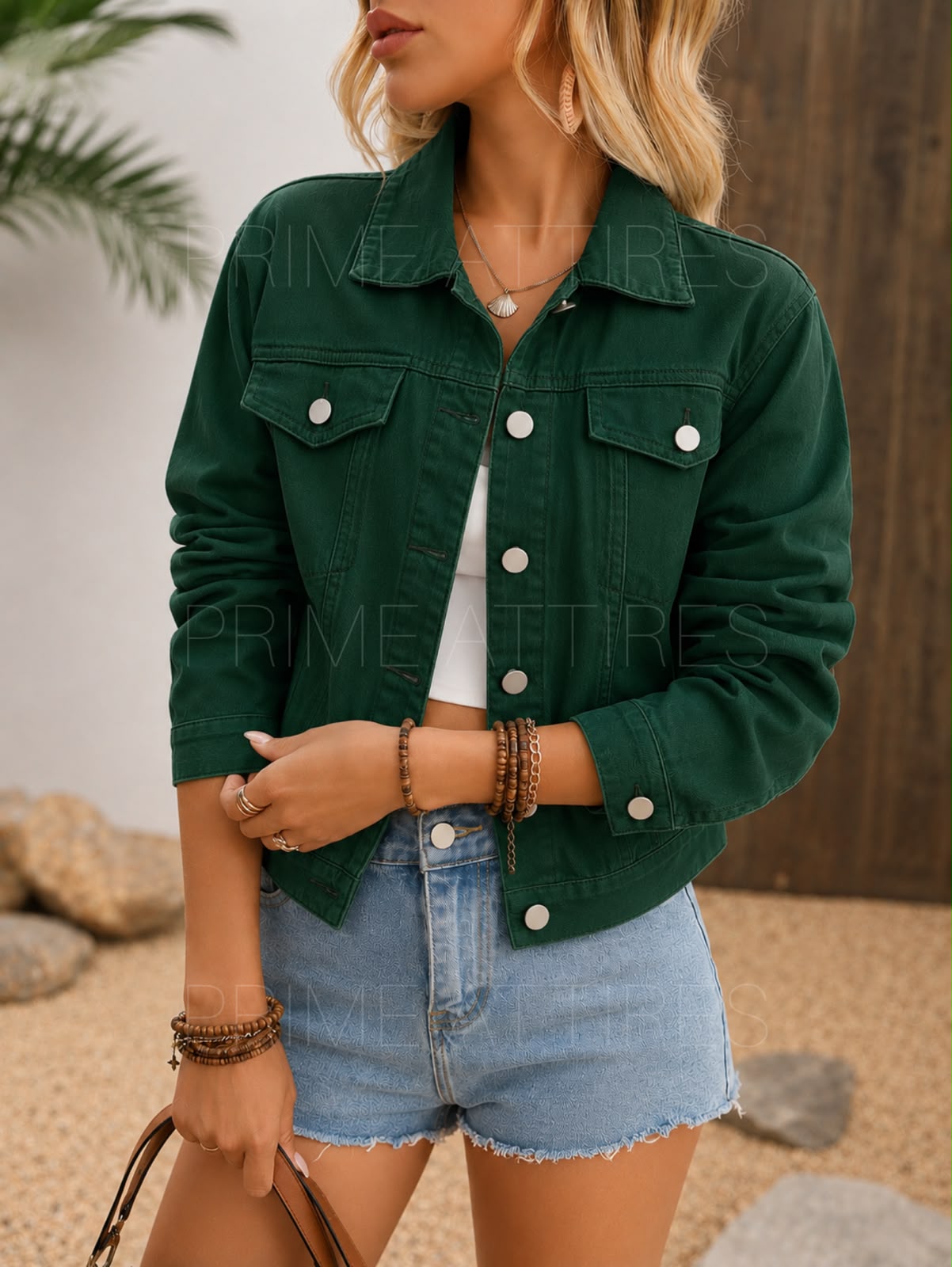 OLIVE GREEN DENIM JACKET