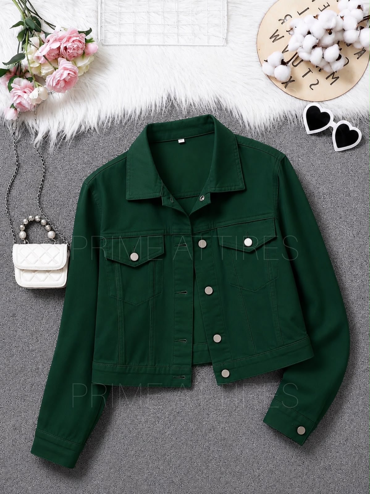 OLIVE GREEN DENIM JACKET
