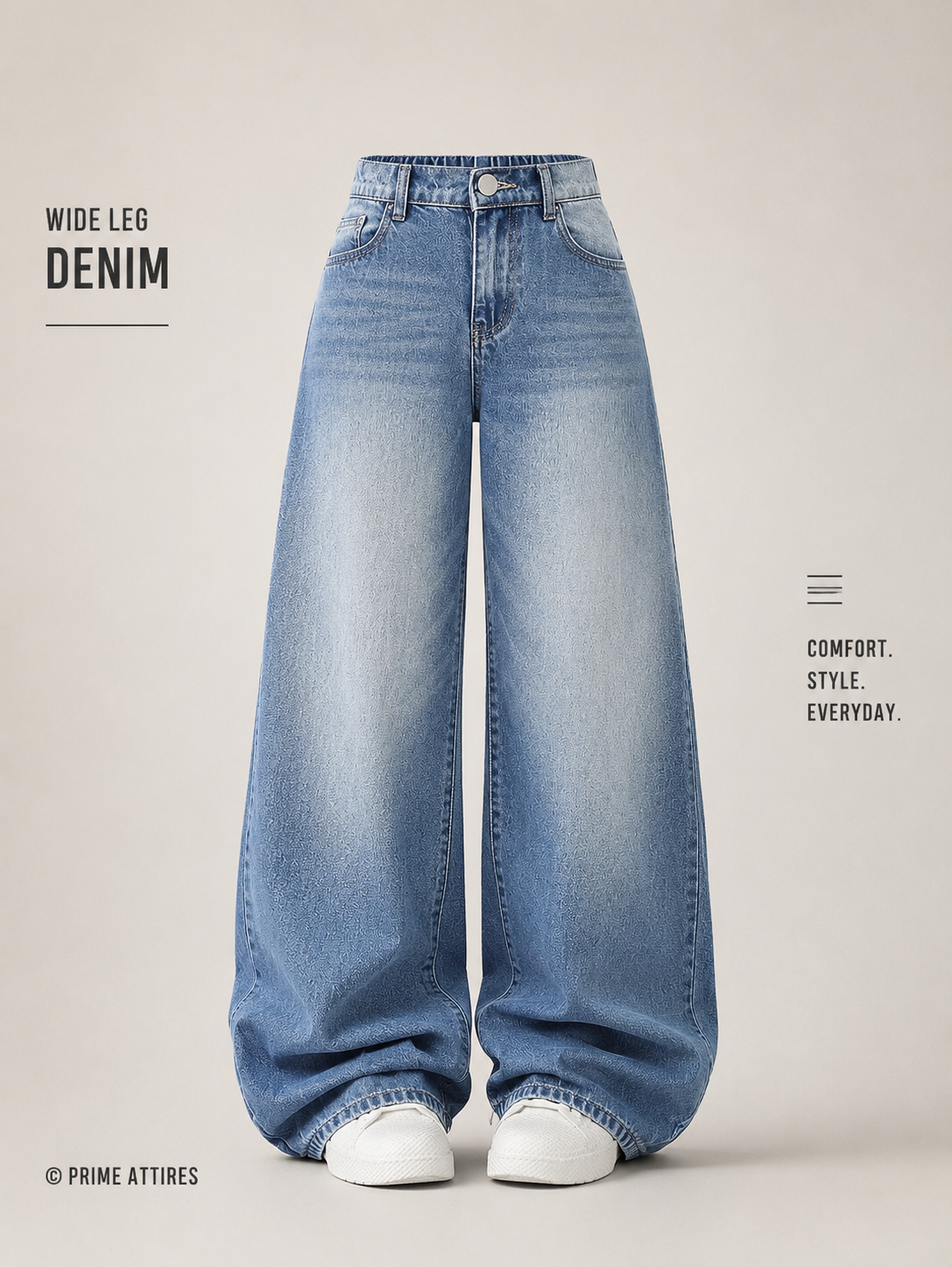 ICE BLUE WASHED WIDE LEG JEANS