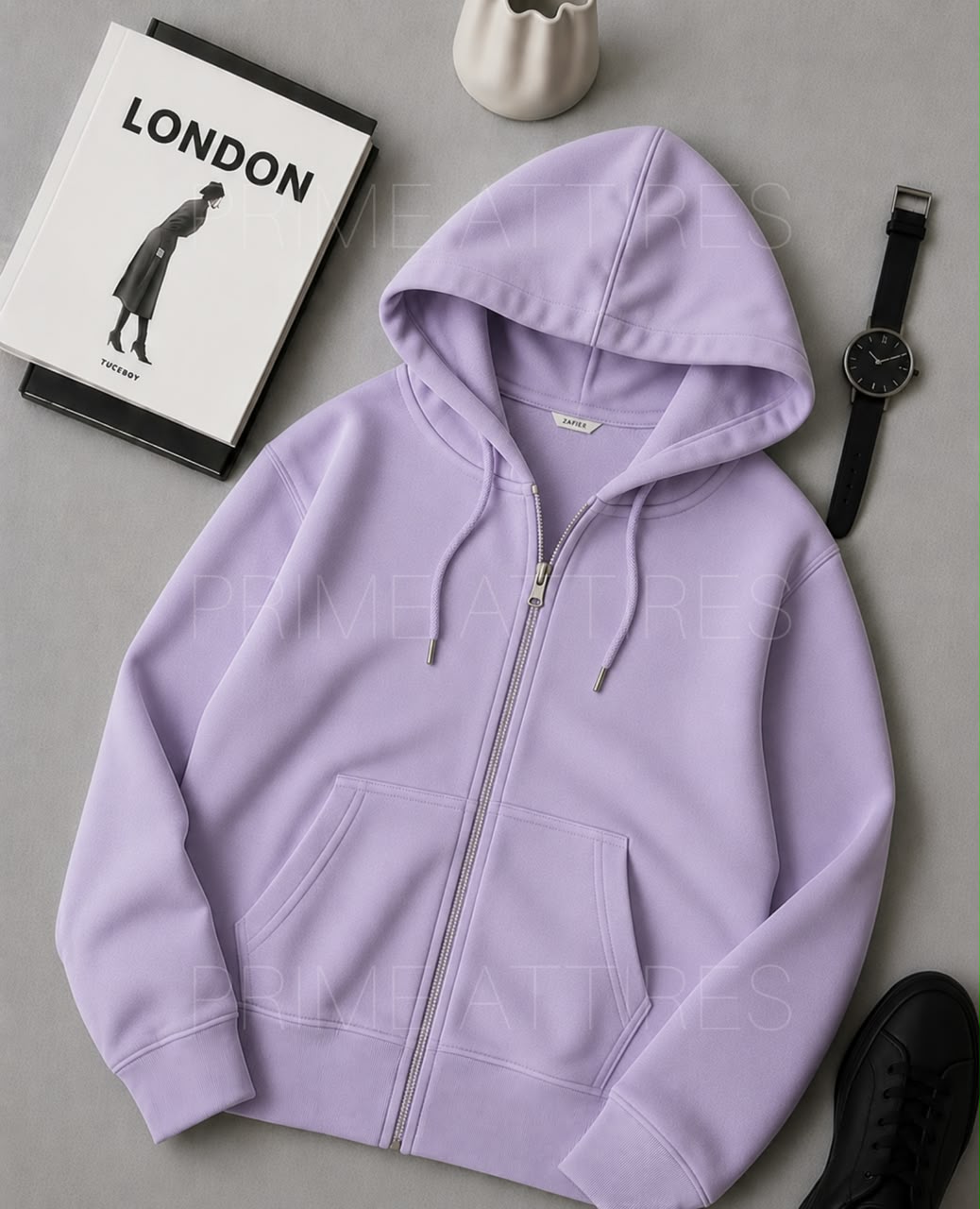PREMIUM LILAC ZIPPER HOODIE