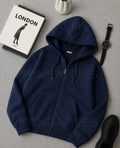 PREMIUM NAVY BLUE ZIPPER HOODIE
