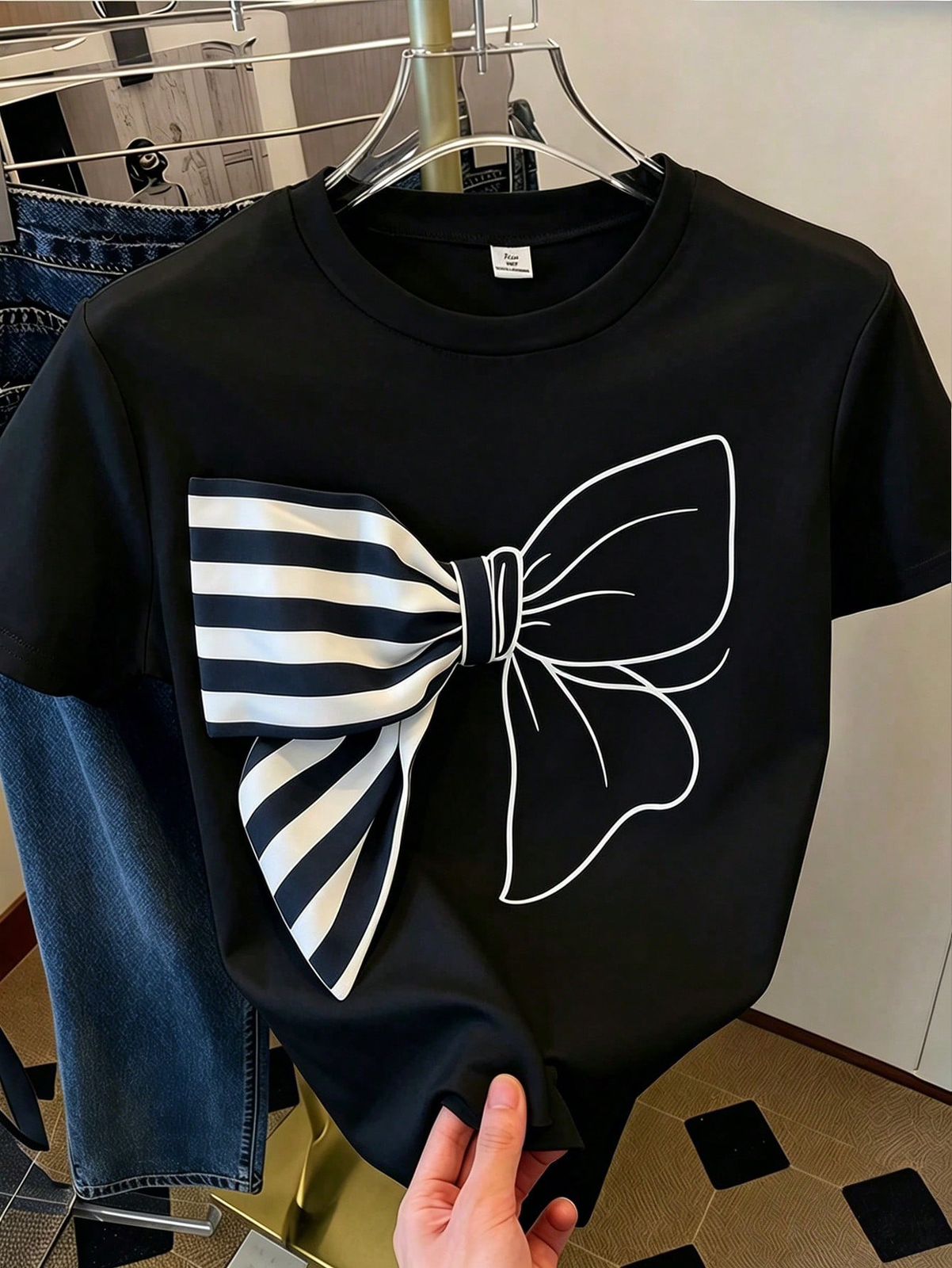 PRINTED BOE BLACK OVERSIZED T-SHIRT