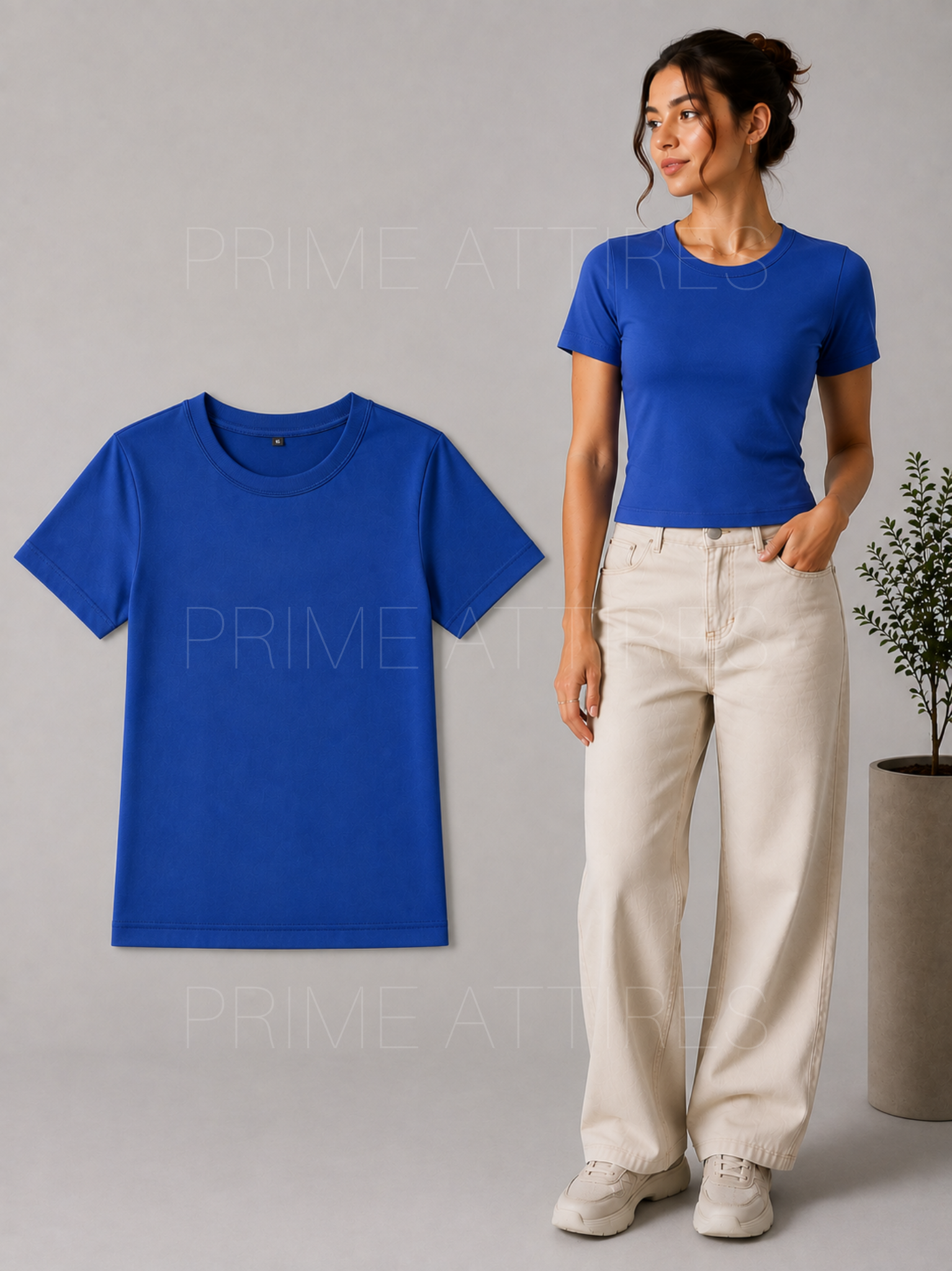 ROYAL BLUE FITTED HALF SLEEVE T-SHIRT