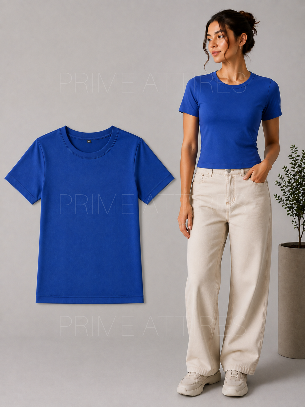 ROYAL BLUE FITTED HALF SLEEVE T-SHIRT