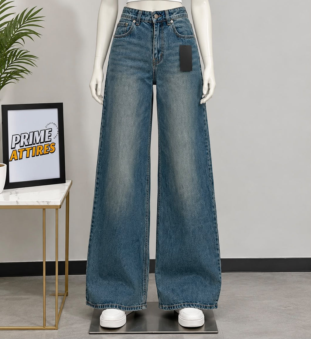 MALAYSIAN VINTAGE WASHED WIDE LEG JEANS